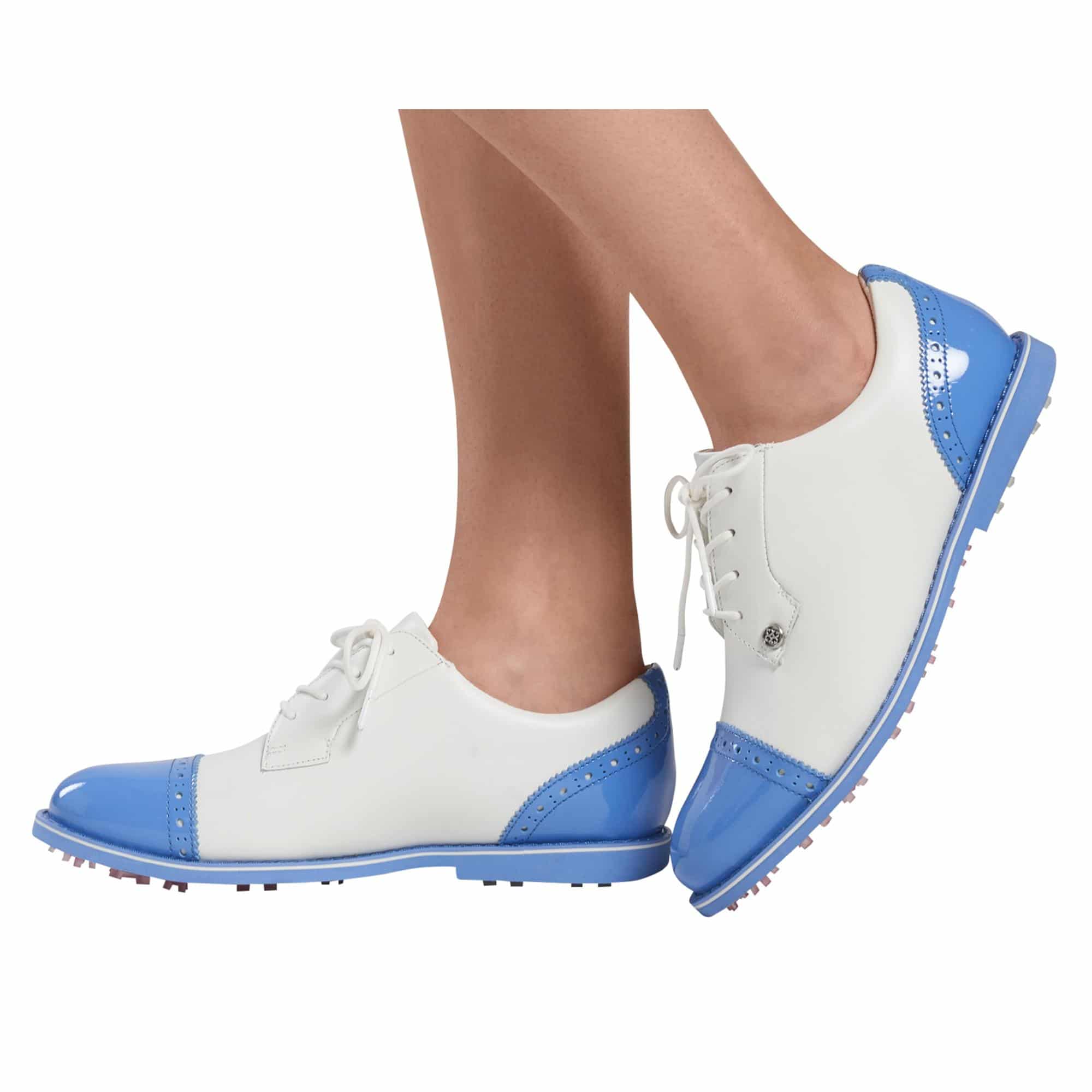 Ladies G/FORE Cap Toe Gallivanter Golf Shoes Snow/Vista Blue